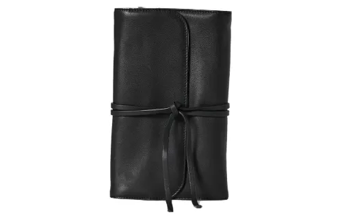 THE ROW Soft Natural Distressed Leather Jewelry Storage Bag Women's Black