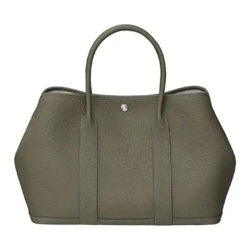 HERMES Garden Party Negonda Calfskin Handbag 30 Women's 6H Vert Veronese Verona Green