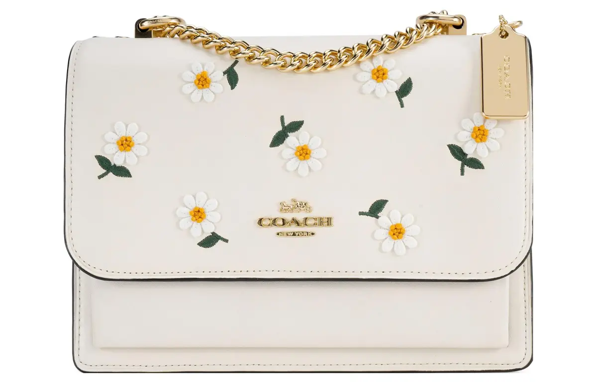 COACH Klare Leather Trunk Bag, Shoulder Bag, Crossbody Bag Small Women's White