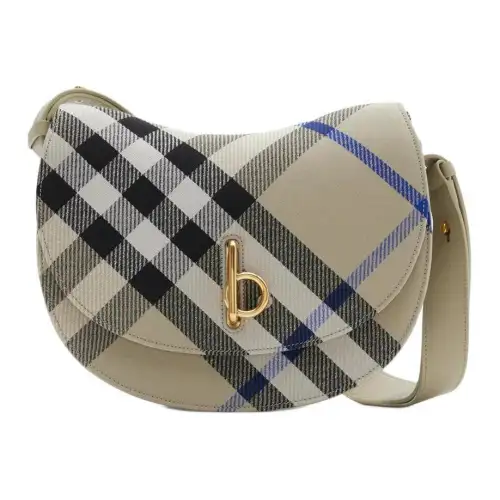 Burberry Rocking Horse Cotton Handbag, Shoulder Bag Women's Moss Green