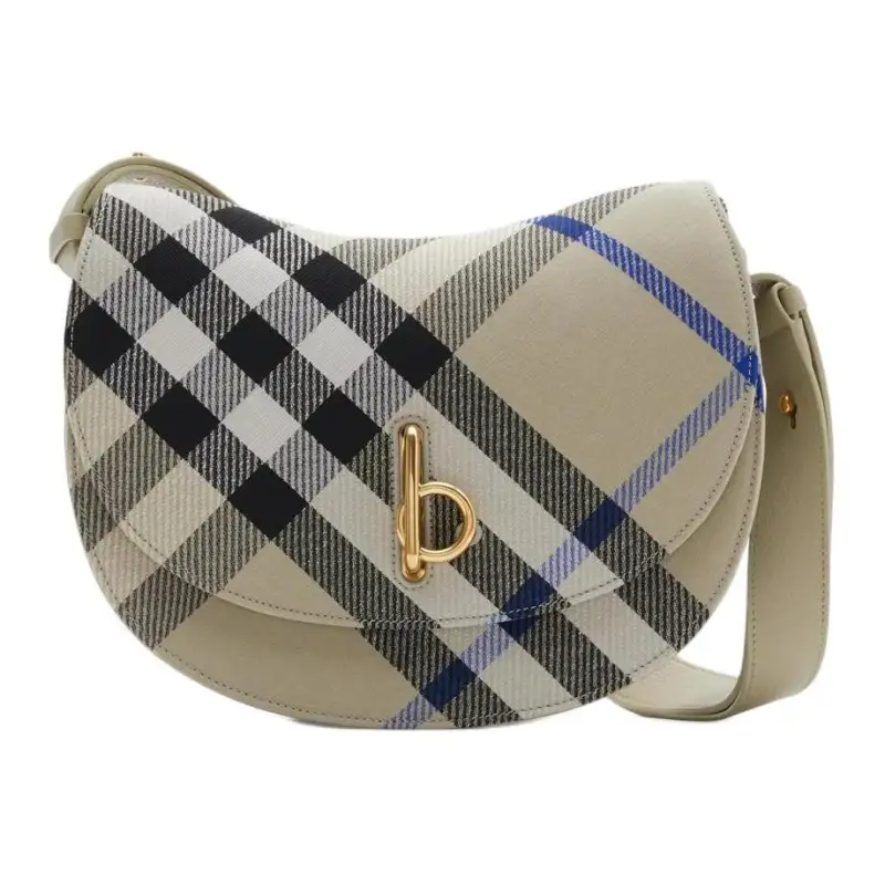 Burberry Rocking Horse Cotton Handbag, Shoulder Bag Women's Moss Green