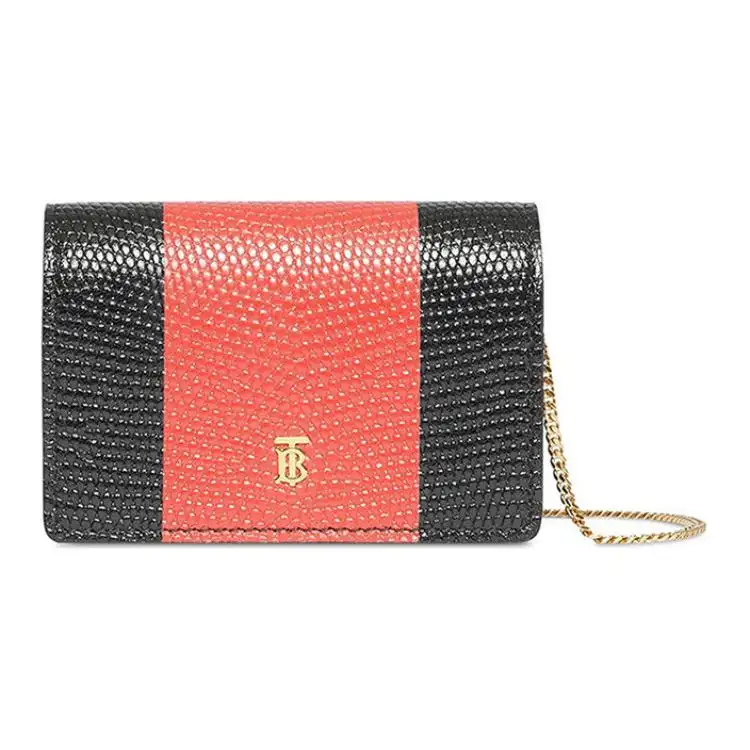 Burberry Cow Leather Crossbody Bag, Shoulder Bag Women's Red & Black