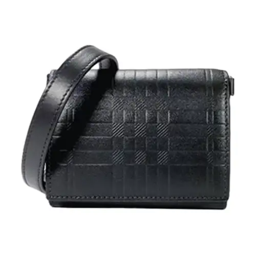 Burberry Flap Closure Cow Leather Shoulder Bag, Crossbody Bag, Wallet Regular Men's Black