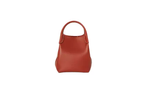 Loro Piana Calfskin One Shoulder Handbag Small Women's Dark Brown