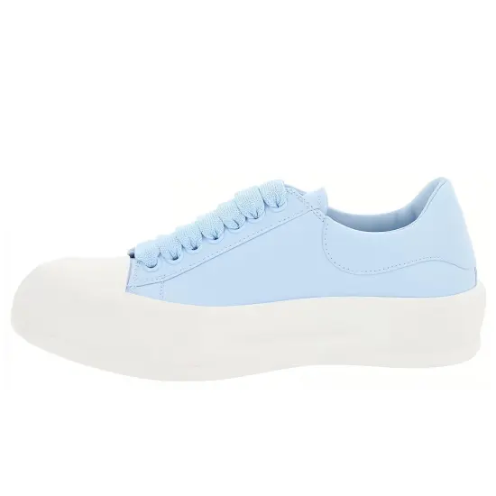 Alexander McQueen Deck Plimsoll Lace-Up Sneakers 'Blue White' Women's