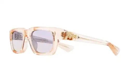 Chrome Hearts Square Sunglasses Unisex Light Orange