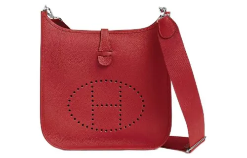 HERMES Evelyne Clemence Bullock Leather Crossbody Bag, Shoulder Bag 29 Women's 5E Vermillon Vermilion