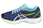 ASICS GT 1000 5 Textile, Synthetic Leather Abrasion Resistant Breathable Low top Running Shoes Women's Blue Green