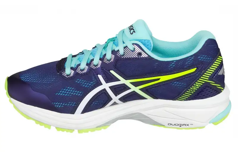 ASICS GT 1000 5 Textile, Synthetic Leather Abrasion Resistant Breathable Low top Running Shoes Women's Blue Green