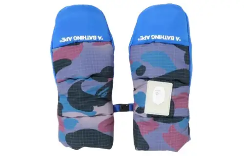A BATHING APE Knit Gloves Kids' Blue/Yellow