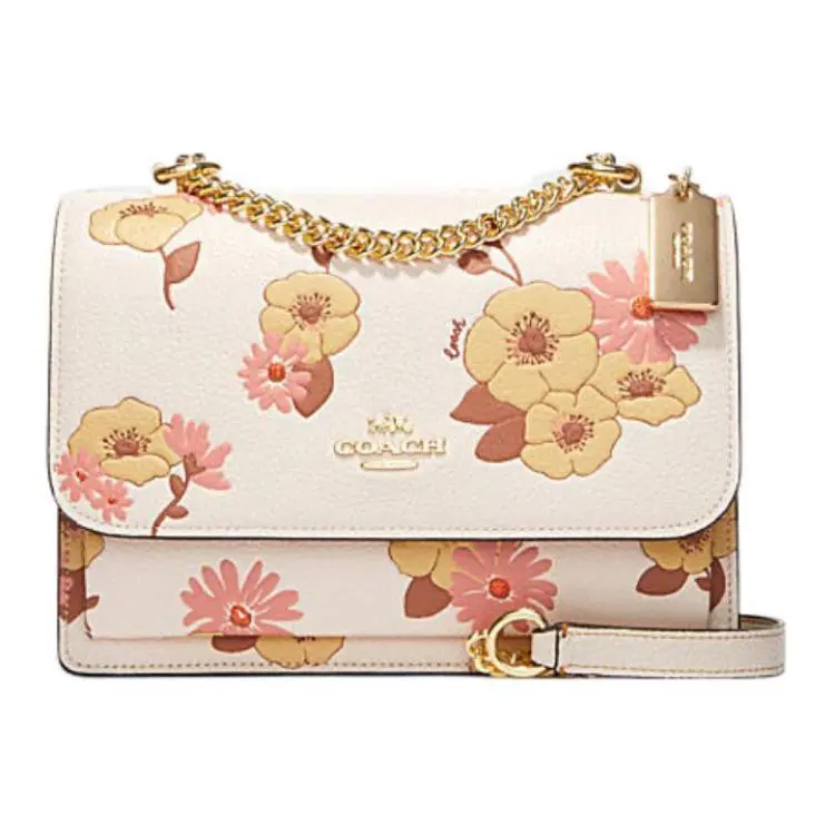 COACH Klare Cow Leather Crossbody Bags Medium Women's Beige