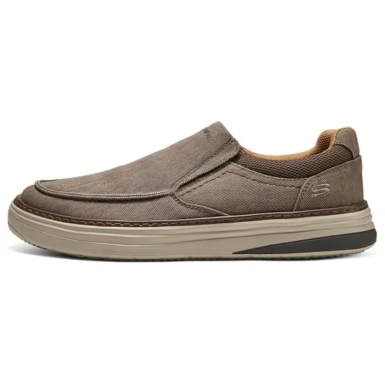 Skechers MENS USA Canvas Shoes Men Low-Top Brown Beige