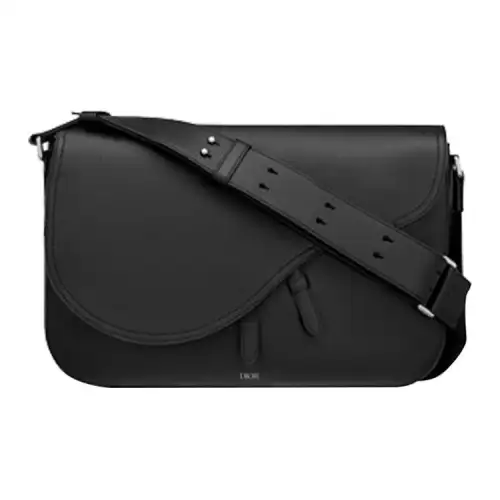 DIOR Saddle Calfskin Saddle Closure, Shoulder Bag, Crossbody Bag Mini Men's Black