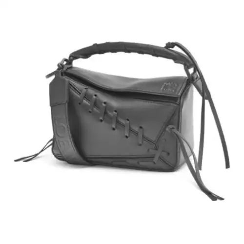 LOEWE Puzzle Cow Leather Geometric Bag, Puzzle Bag, Shoulder Bag, Crossbody Bag, Handbag Mini Women's Black