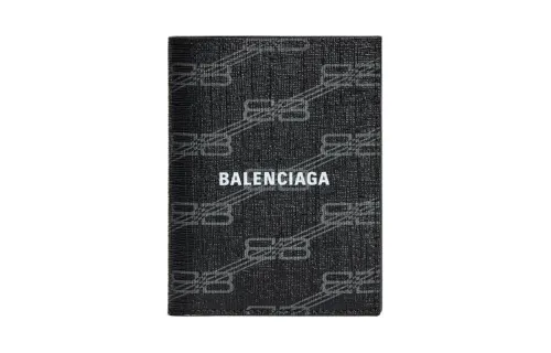 Balenciaga Coated Canvas Wallet Men's Black