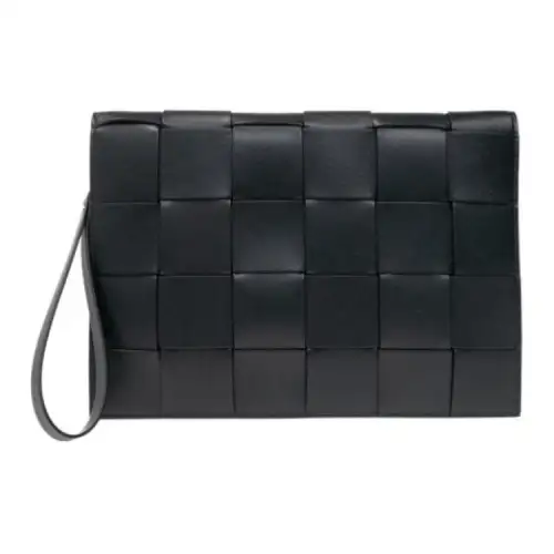 Bottega Veneta ARCO Calfskin Briefcase Document Bag Clutch Medium Men's Black