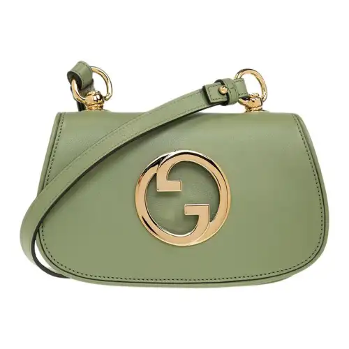 GUCCI Blondie Leather Shoulder Bag, Crossbody Bag Mini Women's Green