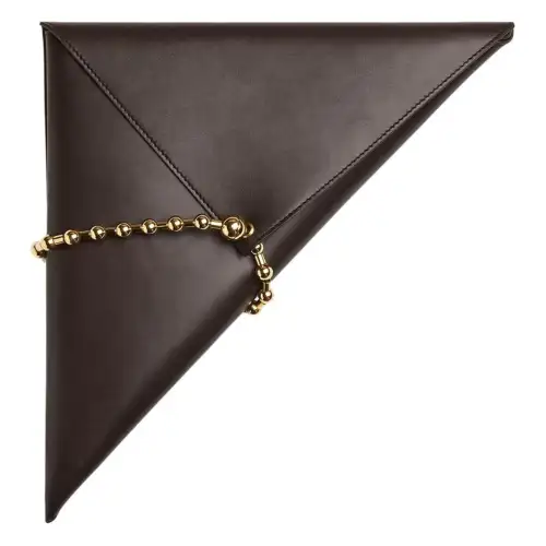 Bottega Veneta Calfskin Clutch Women's Dark Brown