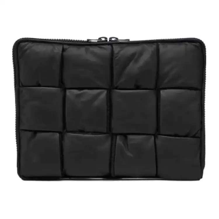 Bottega Veneta Intrecciato Cow Leather With Wool Storage Bag Clutch Men's Black