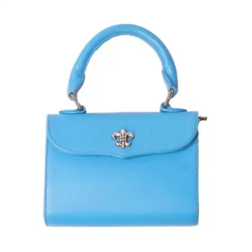 Chrome Hearts Leather Handbag, Shoulder Bag, Crossbody Bag Wallet Mini Women's Light Blue