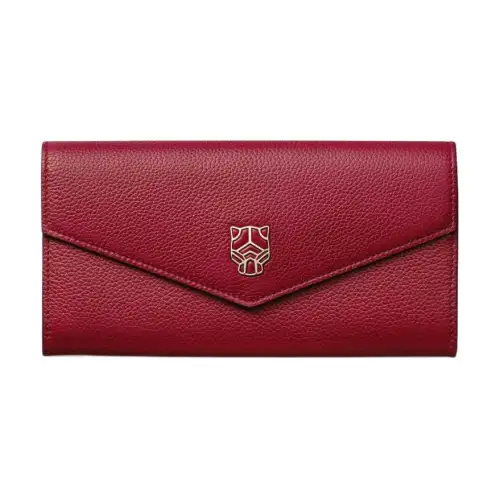 CARTIER PANTHÈRE Calfskin Card Holder Card Holder Women's Burgundy