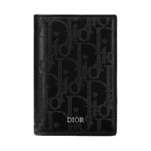 DIOR Leather Card Holder Card Holder Men's Black