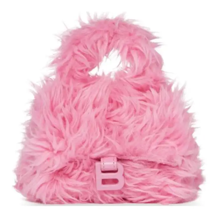 Balenciaga Hourglass Chain Plush Hourglass Bag, Coin Purse, Handbag, Shoulder Bag, Crossbody Bag Mini Women's Pink
