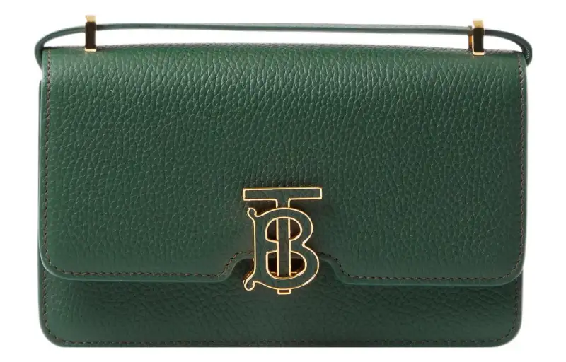 Burberry Calfskin Shoulder Bag, Crossbody Bag Mini Women's Vine Green