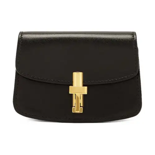 THE ROW Push Lock Closure Bright Cow Leather Wallet Women's Black
