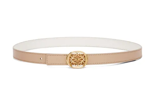 LOEWE Calfskin Leather Belts Women's Gold Width 2CM