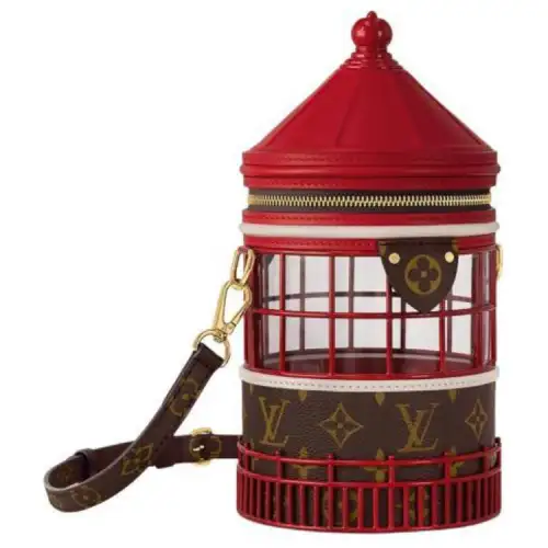 LOUIS VUITTON Phare Coated Canvas With Leather Shoulder Bag, Crossbody Bag Women's Red & Brown