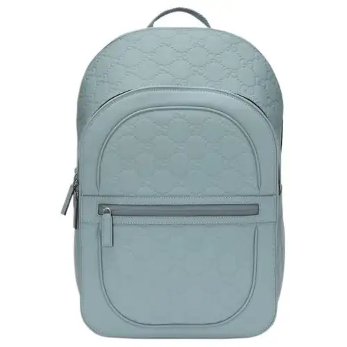 GUCCI Rubber Leather Backpack, Backpack Men's Light Blue