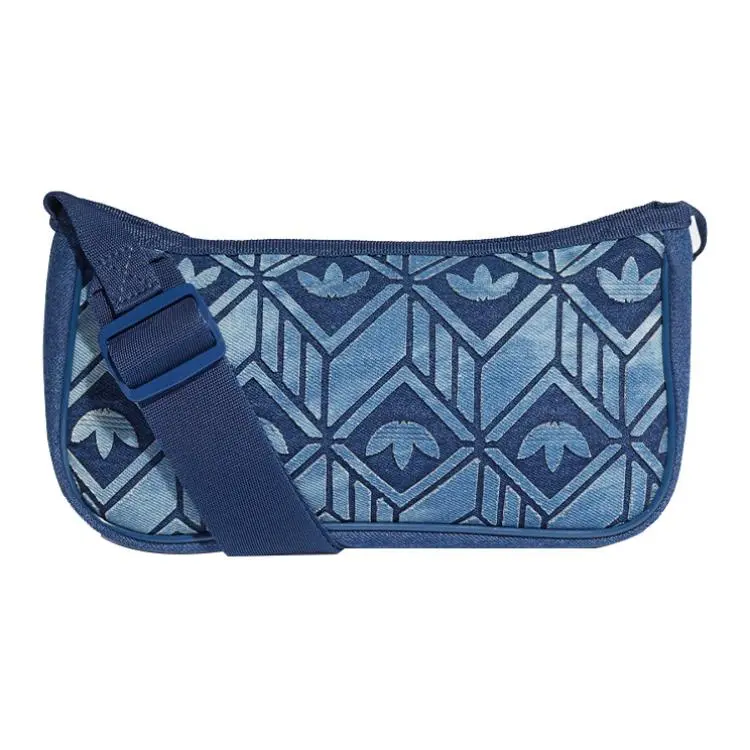 Adidas Originals Cotton Shoulder Bag, Pochette, Shoulder Bag, Crossbody Bag Regular Women's Denim Blue