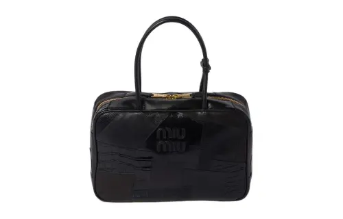 MIU MIU Leather Handbag Women's Black