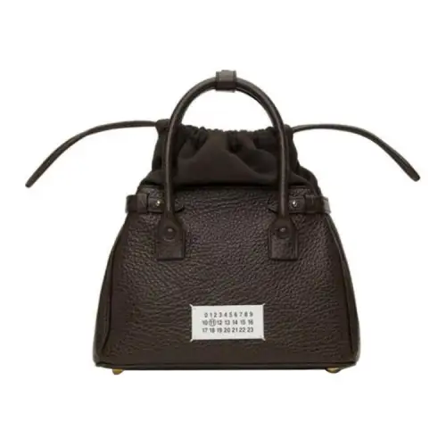Maison Margiela 5AC Grain Leather Shoulder Bag, Crossbody Bag, Handbag Unisex Dark Brown