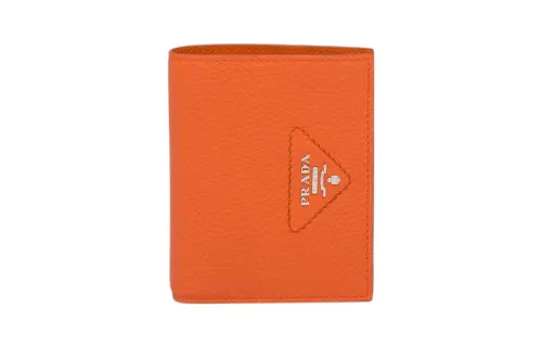 PRADA Leather Wallet Women's Orange