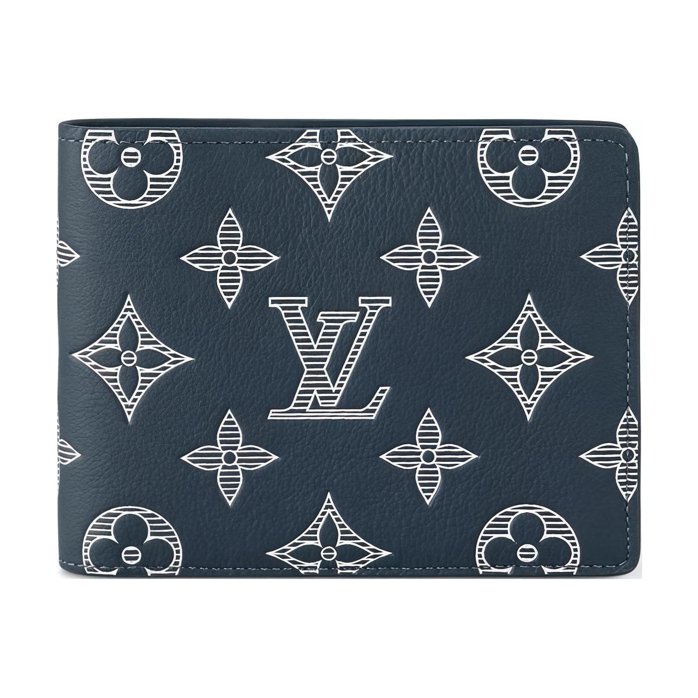 LOUIS VUITTON Multiple Wallet Monogram Shadow Ink Blue/White