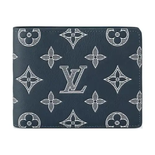 LOUIS VUITTON Multiple Wallet Monogram Shadow Ink Blue/White