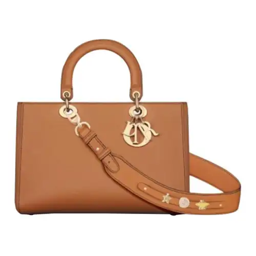 DIOR Lady D Sire My ABCDior Cow Leather Handbag, Shoulder Bag, Crossbody Bag, Handbag Medium Women's Brown