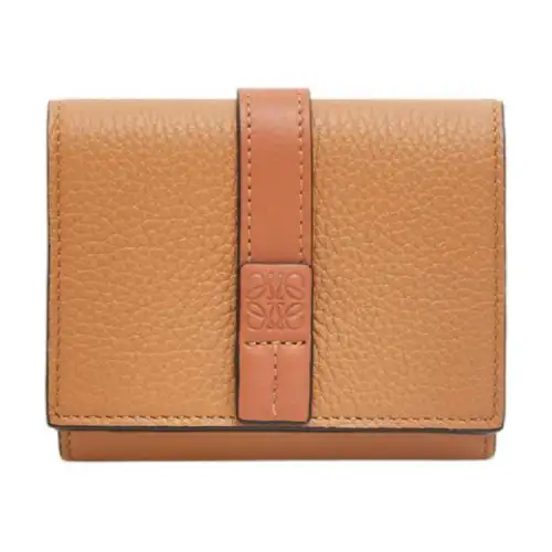LOEWE Soft Grain Calfskin Card Holder, Wallet Women's Toffee/Tan