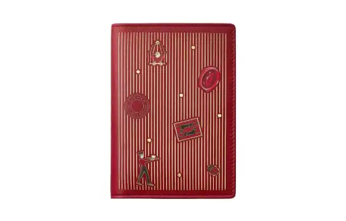 CARTIER Calfskin Passport Holder Women's Red
