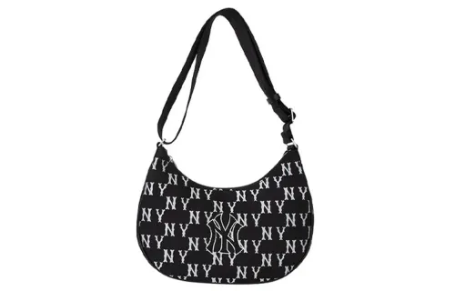 MLB SS23 New York Yankees Denim Dumpling Bag, Shoulder Bag, Handbag Regular Women's Black