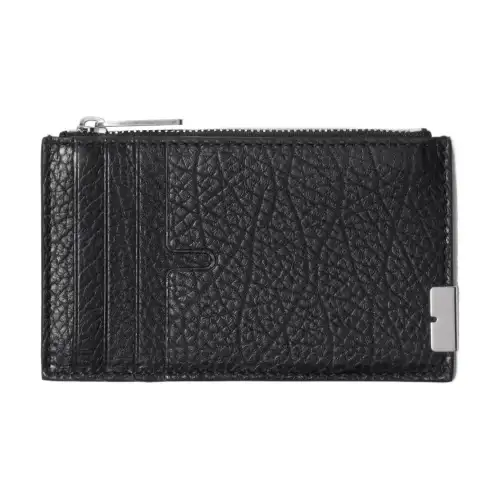 Burberry Grain Cow Leather Card Holder Men's Black