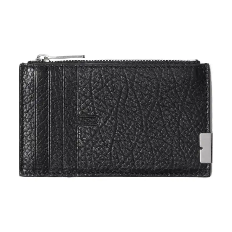 Burberry Grain Cow Leather Card Holder Men's Black