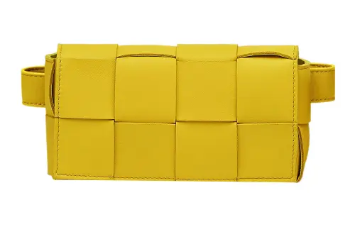 Bottega Veneta CASSETTE Sheepskin Tofu Bag Fanny Pack Mini Women's Yellow