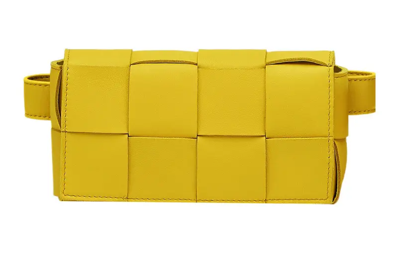 Bottega Veneta CASSETTE Sheepskin Tofu Bag Fanny Pack Mini Women's Yellow