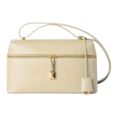Loro Piana Extra Bag Cow Leather Shoulder Bag, Crossbody Bag, Handbag Women's White
