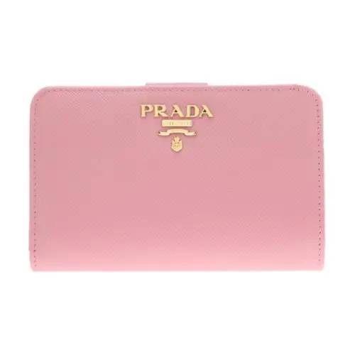 PRADA Saffiano Leather Card Holder, Wallet Women's Pink