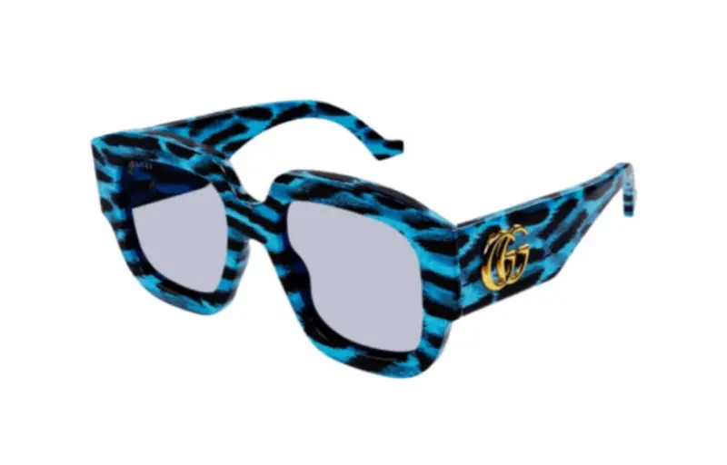 GUCCI Square Sunglasses Men's Blue