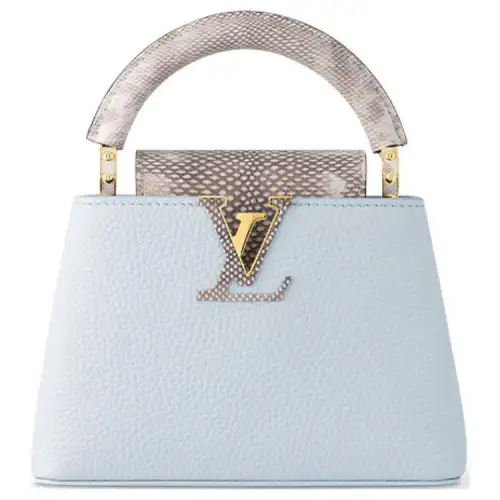 LOUIS VUITTON Capucines Taurillon Leather Kapsyn Shoulder Bag, Crossbody Bag, Handbag Mini Women's Light Blue
